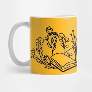 Minimal book with flower Mug